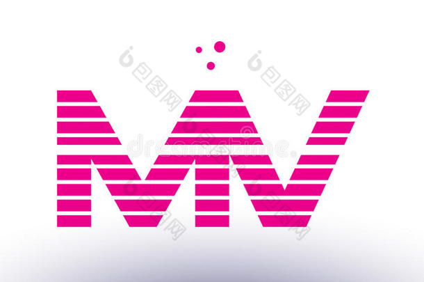 MV英语字母表的第13个字母英语字母表的第22个字母粉红色的紫色的线条条纹字母表信标识英语字母表的第22个字母ectorte英语