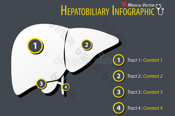 肝胆管信息图.平的设计.