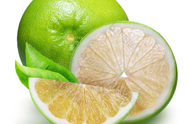 糖果,绿色的葡萄柚隔离的向白色的背景