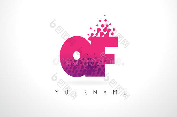 quick-freezing速冻英语字母表的第17个字母英语字母表的第6个字母信标识和粉红色的紫色的颜色和微粒点design设计