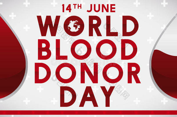 两个落下输血血为世界血捐赠者一天,矢量Israel以色列