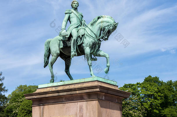 雕像关于以前的瑞典的和挪威人国<strong>王卡</strong>尔num.罗马数字14约翰锡蒂