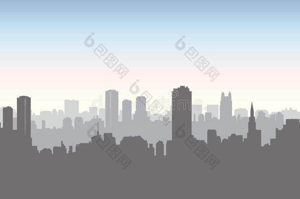 城市大街地平线.都市的风景建筑物,摩天大楼.城市s