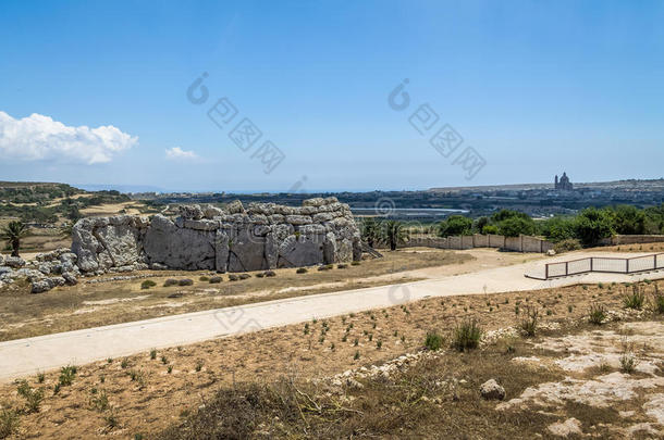 加甘蒂亚庙新石器时代的巨石复杂的毁坏-戈佐岛,马耳他