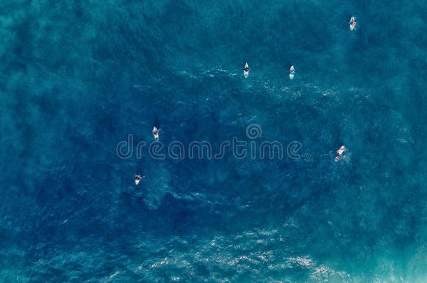 空气的看法关于冲浪运动员游泳向板在近处巨大的蓝色洋声音资<strong>源文件</strong>。