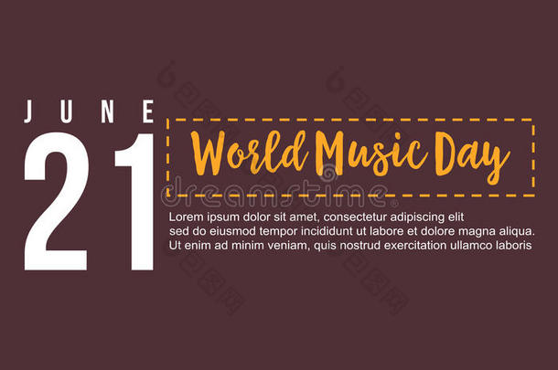 庆祝关于世界音乐一天矢量平的