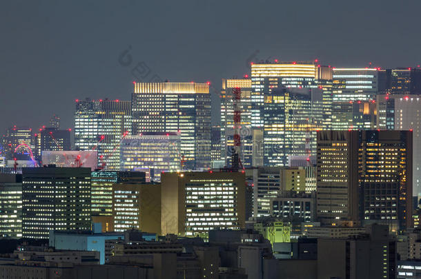 东京中间的城镇夜