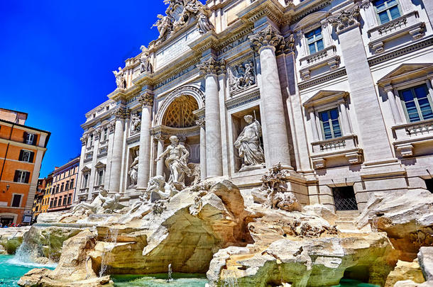 罗马特雷维人造喷泉,丰塔纳diameter直径特雷维采用罗马,意大利