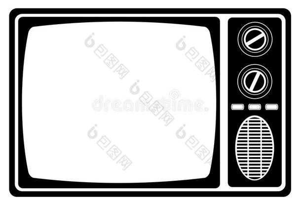 television电视机老的制动火箭酿酒的偶像股份矢量说明黑的外形