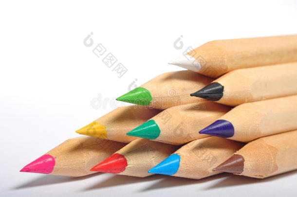 颜色铅笔梯形