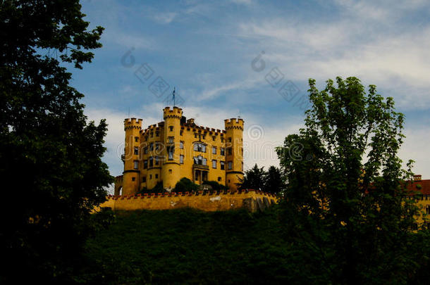 看法向霍恩施旺高城堡,拜恩州,德国