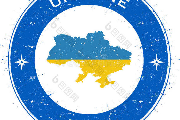 乌克兰圆形的爱国的徽章.