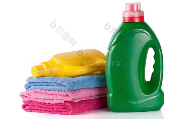 瓶子洗衣店洗涤剂和调节器或织物软化剂和