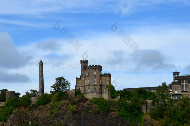 城堡岩石和城堡看关于爱丁堡城堡