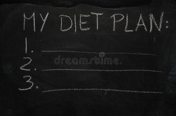 我的日常饮食计划清单向黑的黑板