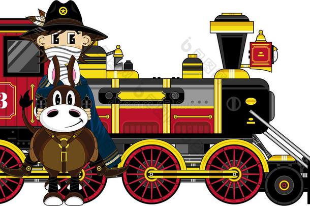 牛仔和蒸汽火车
