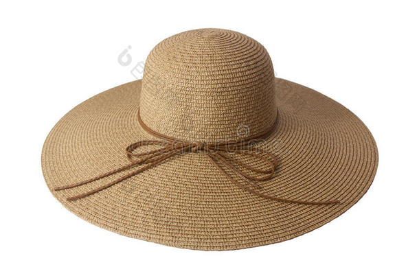 编<strong>帽子</strong>装饰和棕色的皮粗绳.