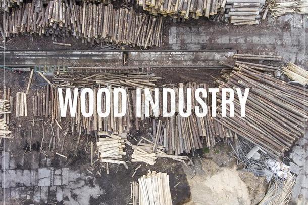 单词木材工业.锯木厂.看法从在上面.工业的后台