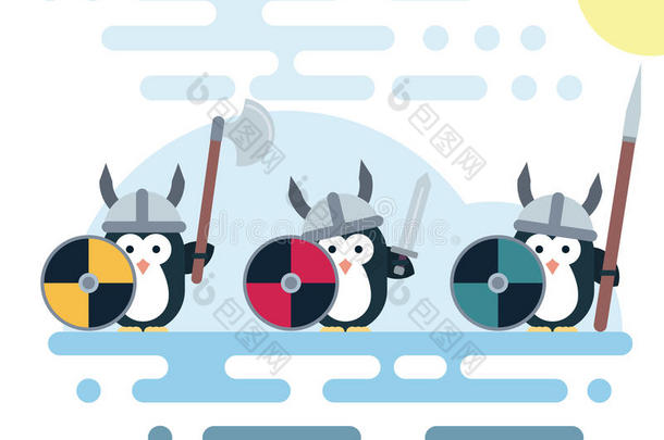 平的<strong>企鹅</strong>字符程式化的同样地一海盗w一rriors和we一p