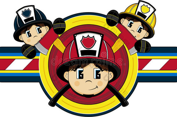 漂亮的漫画消防队员-消防队员