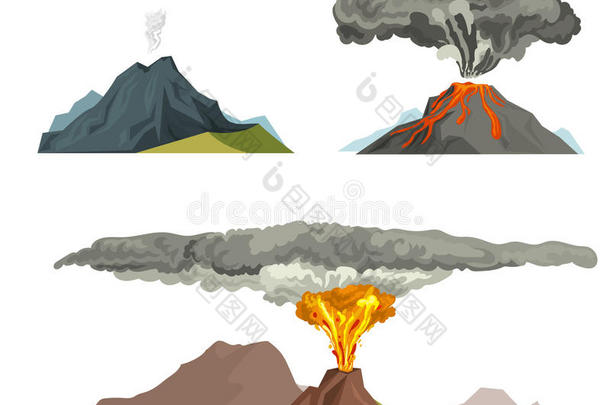 火山岩浆自然吹风在上面和烟火山的er在上面tion盥洗室