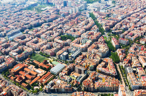 空气的看法关于住宅的地区.巴塞罗那