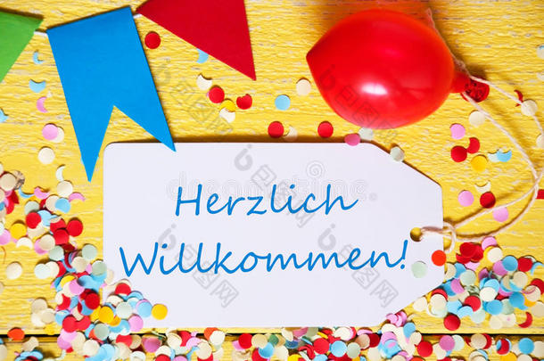 社交聚会标签,红色的气球,赫兹利希威尔科曼方法欢迎