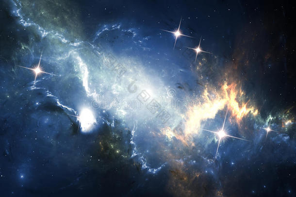 超新星爆炸和灼热的星云采用指已提到的人背景