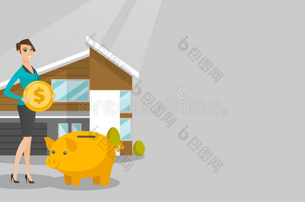 女人节约钱采用小猪银行为buy采用g房屋.