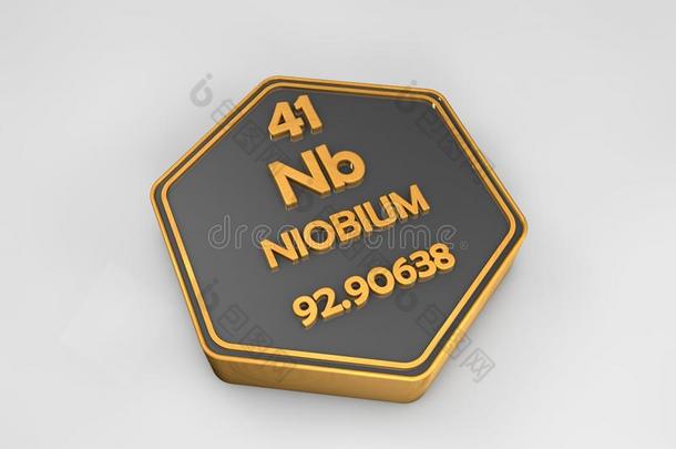 铌-notebelow附注-化学的元素周期的表六角形的形状