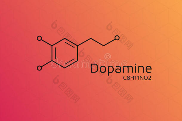 多巴胺分子的结构.矢量化学的公式壁纸.