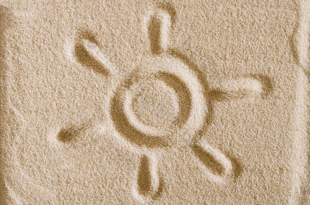太阳象征疲惫的采用沙表面宏指令照片