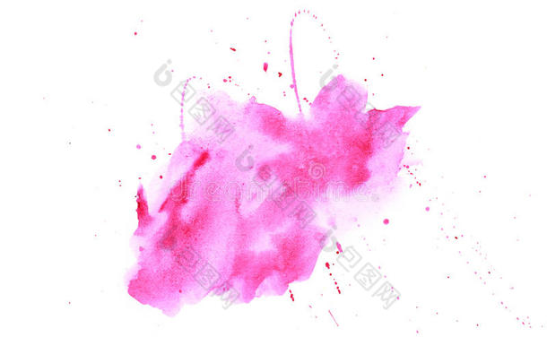 抽象的水彩粉红色的弄脏
