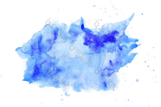 抽象的水彩蓝色弄脏