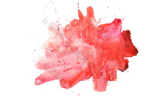 抽象的水彩红色的弄脏