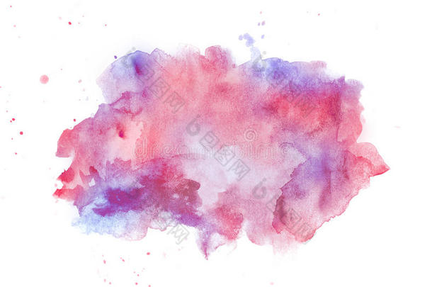 抽象的水彩红色的和紫罗兰弄脏