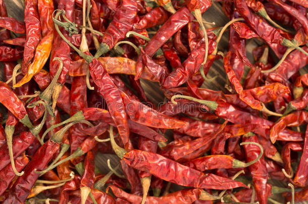 干燥的红色的红辣椒胡椒粉热的墨西哥人食物香料
