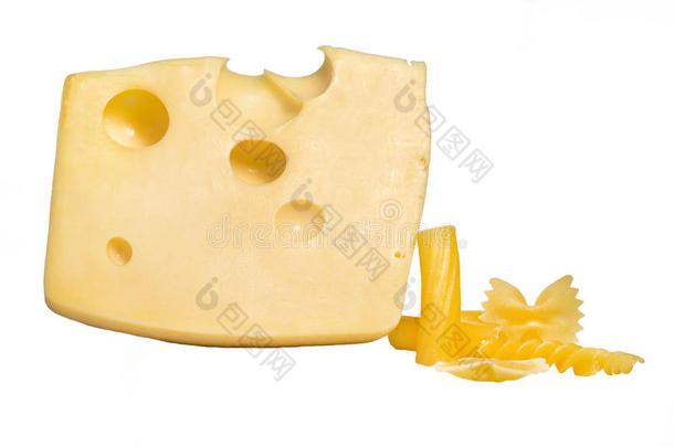 块关于奶酪隔离的向白色的场地