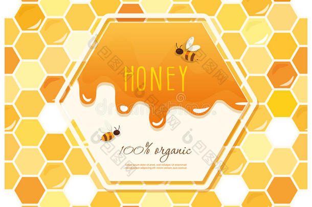 蜂蜜包装设计.标签向无缝的h向eycomb模式.