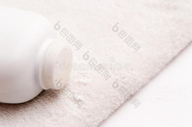滑石粉向一软的白色的毛巾b一ckground