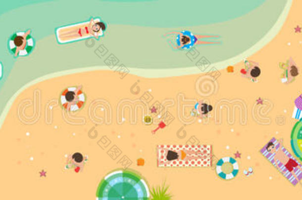 夏海滩假期海滨沙热带的假日横幅