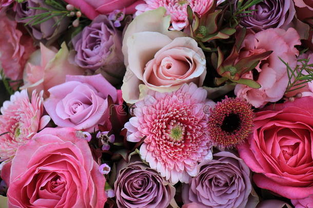 混合的粉红色的婚礼花