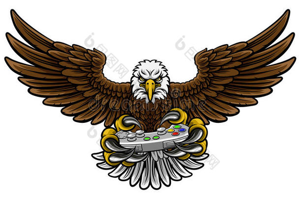 鹰体育运动有关运动的电脑游戏玩家吉祥物