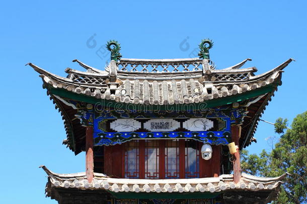屋顶关于房屋<strong>丽江</strong>老的城镇,云南云南,中国
