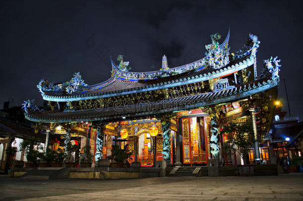 老的孔子庙采用台湾在夜