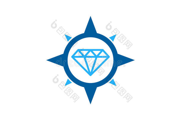 罗盘钻石偶像标识设计元素