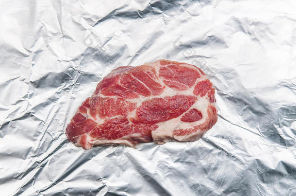 采用体外肉,有教养的肉,实验室-成年的肉,猪肉肉向底部