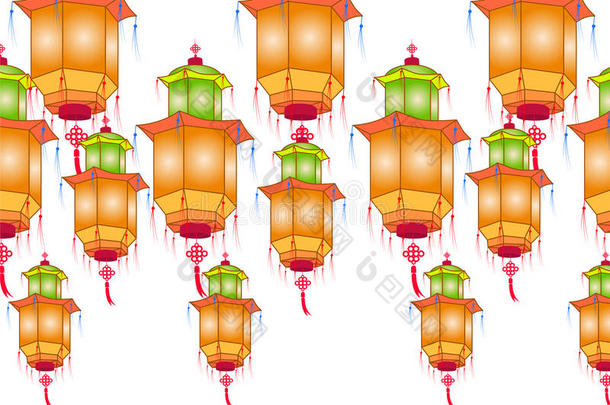 中国人纸灯笼为中间的秋节日向一白色的b一ckgr