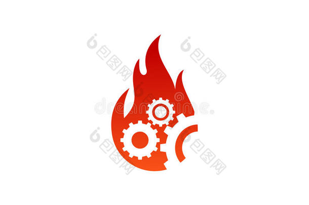 齿轮器具火火焰偶像标识设计元素