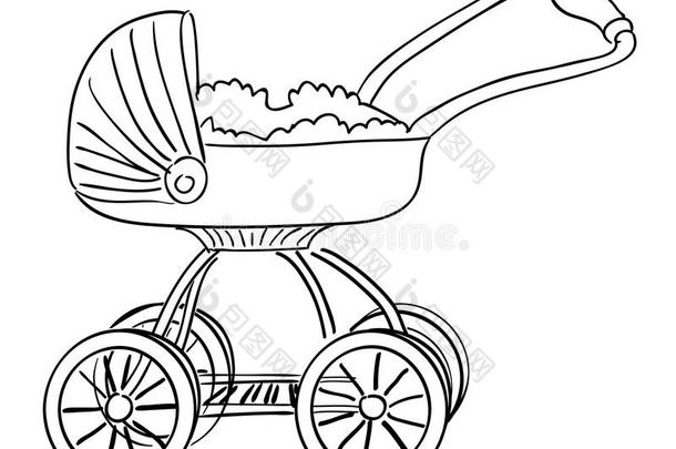 漫画影像关于散步者偶像.婴儿车象征
